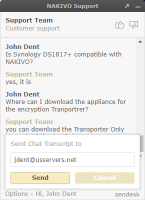 Built In Support Chat