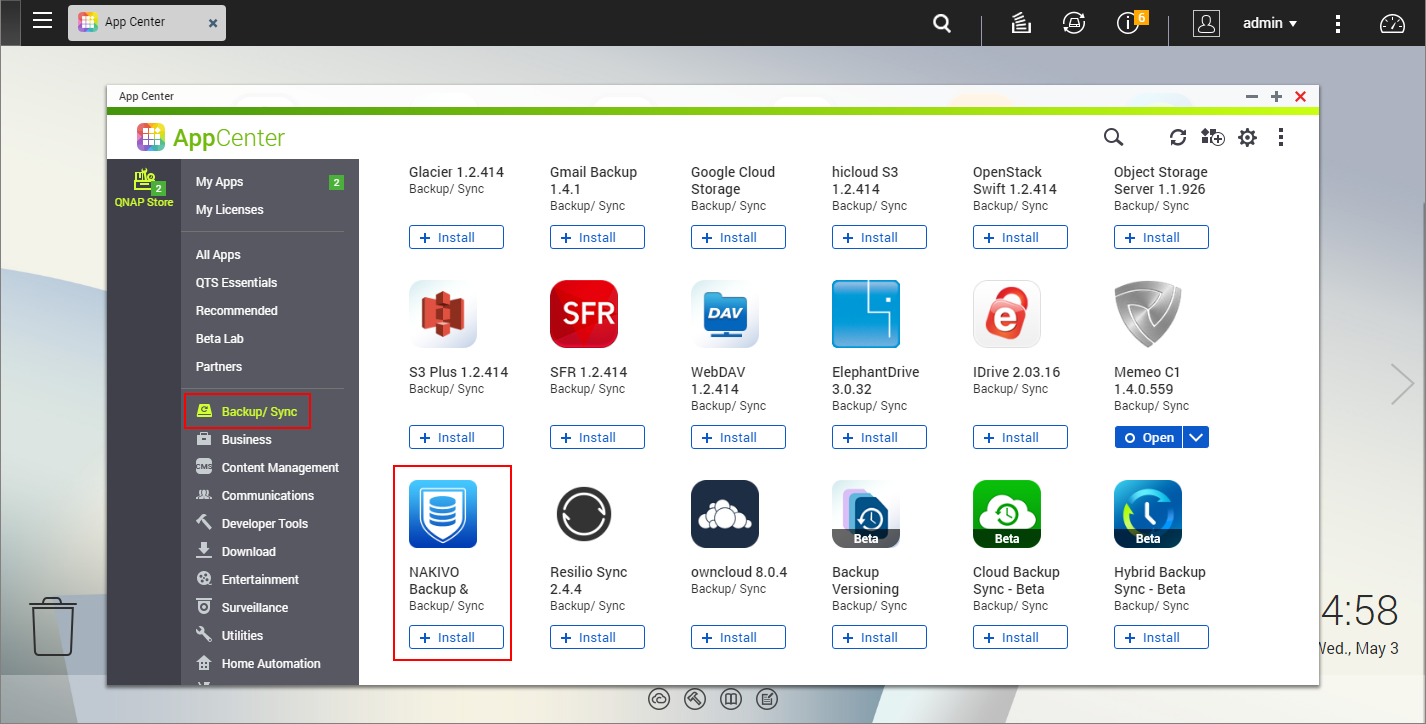 Installing on QNAP NAS via QNAP Store