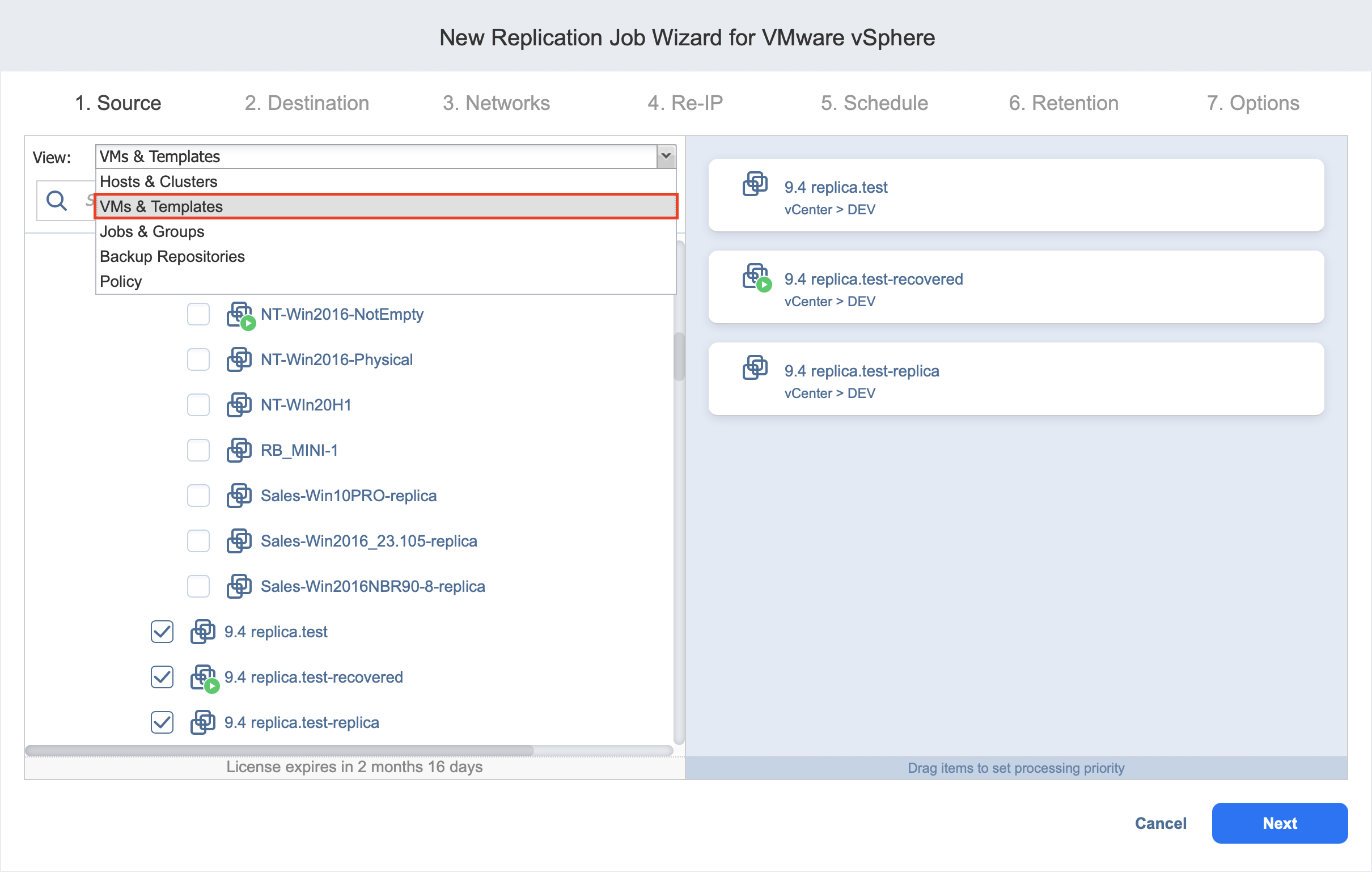 Replication Job Vmware – Replication Job Wizard for VMware: Destination ...